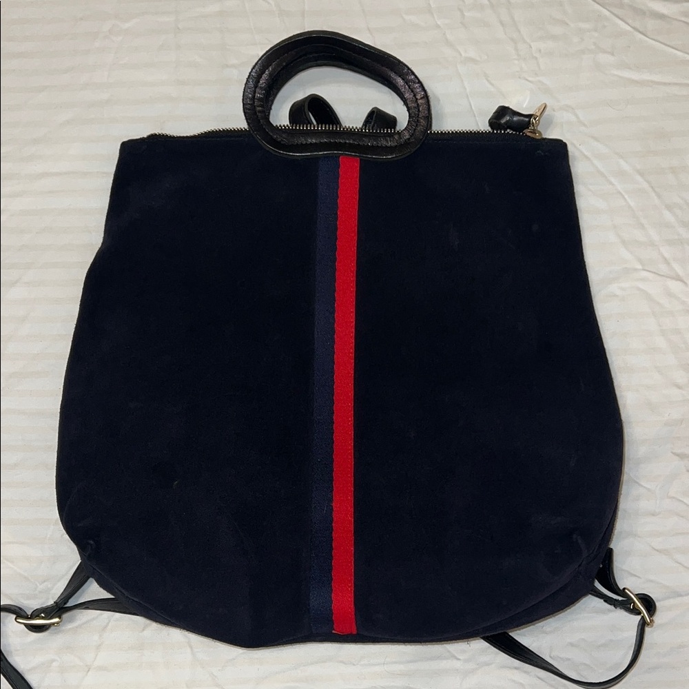 Clare V Marcelle Navy Suede Backpack